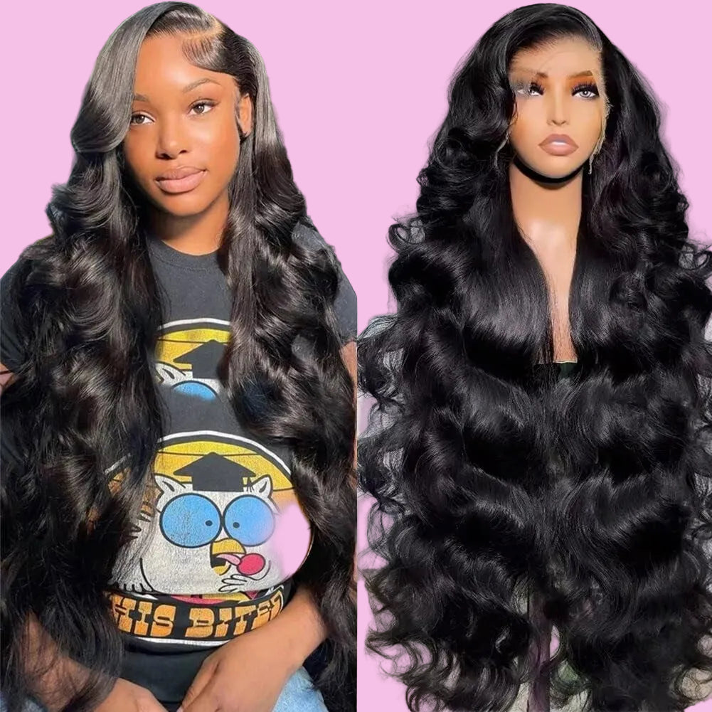 28 Inch Body Wave 13X6 Full Lace Frontal Wigs Human Hair 12A Brazilian Virgin Body Wave 13X6 HD Transparent Lace Front Wigs Human Hair Pre Plucked with Baby Hair Pre Bleached Tiny Knots