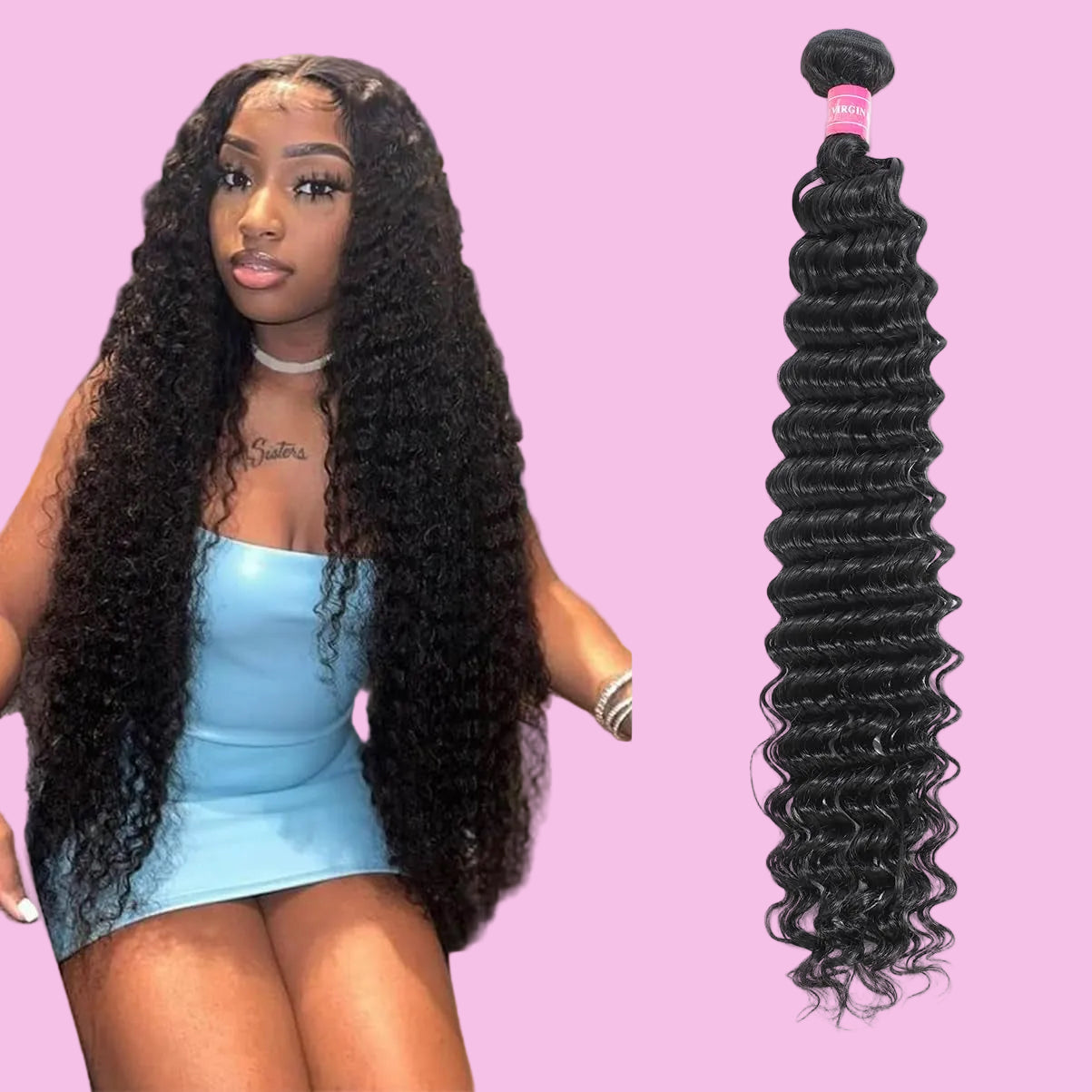 12A Human Hair Bundles 26 Inch Deep Wave Bundles Human Hair 100% Unprocessed Brazilian Virgin 1 Bundles Deals Human Hair Extensions Natural Black (Deep Wave, 26)